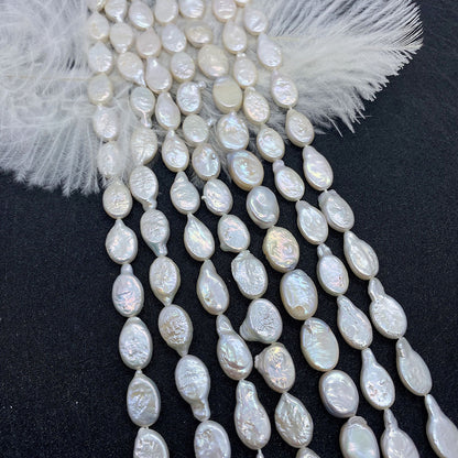 Oval Freshwater Pearl Beads With Irregular Baroque Pearl Inlay, Natural Baroque Style Loose Beads For Jewelry Making