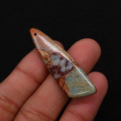 Irregular Natural Stone Pendant With Dyed Turquoise Inlay Featuring Emperor Stone Accent