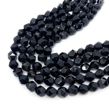 Natural Dyed Black Agate Beads For Jewelry Making, Diameter 6 Mm, Center-Drilled And Cut