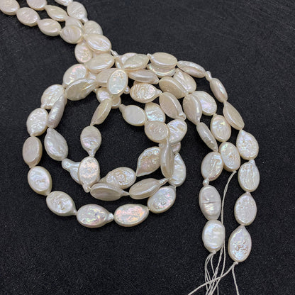 Oval Freshwater Pearl Beads With Irregular Baroque Pearl Inlay, Natural Baroque Style Loose Beads For Jewelry Making