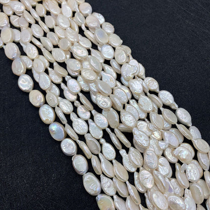Oval Freshwater Pearl Beads With Irregular Baroque Pearl Inlay, Natural Baroque Style Loose Beads For Jewelry Making