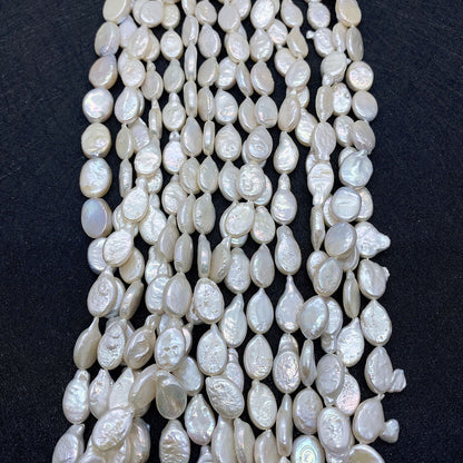 Oval Freshwater Pearl Beads With Irregular Baroque Pearl Inlay, Natural Baroque Style Loose Beads For Jewelry Making