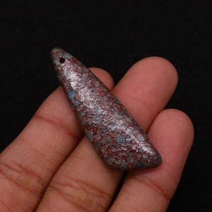 Irregular Natural Stone Pendant With Dyed Turquoise Inlay Featuring Emperor Stone Accent