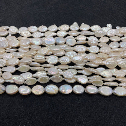 Oval Freshwater Pearl Beads With Irregular Baroque Pearl Inlay, Natural Baroque Style Loose Beads For Jewelry Making