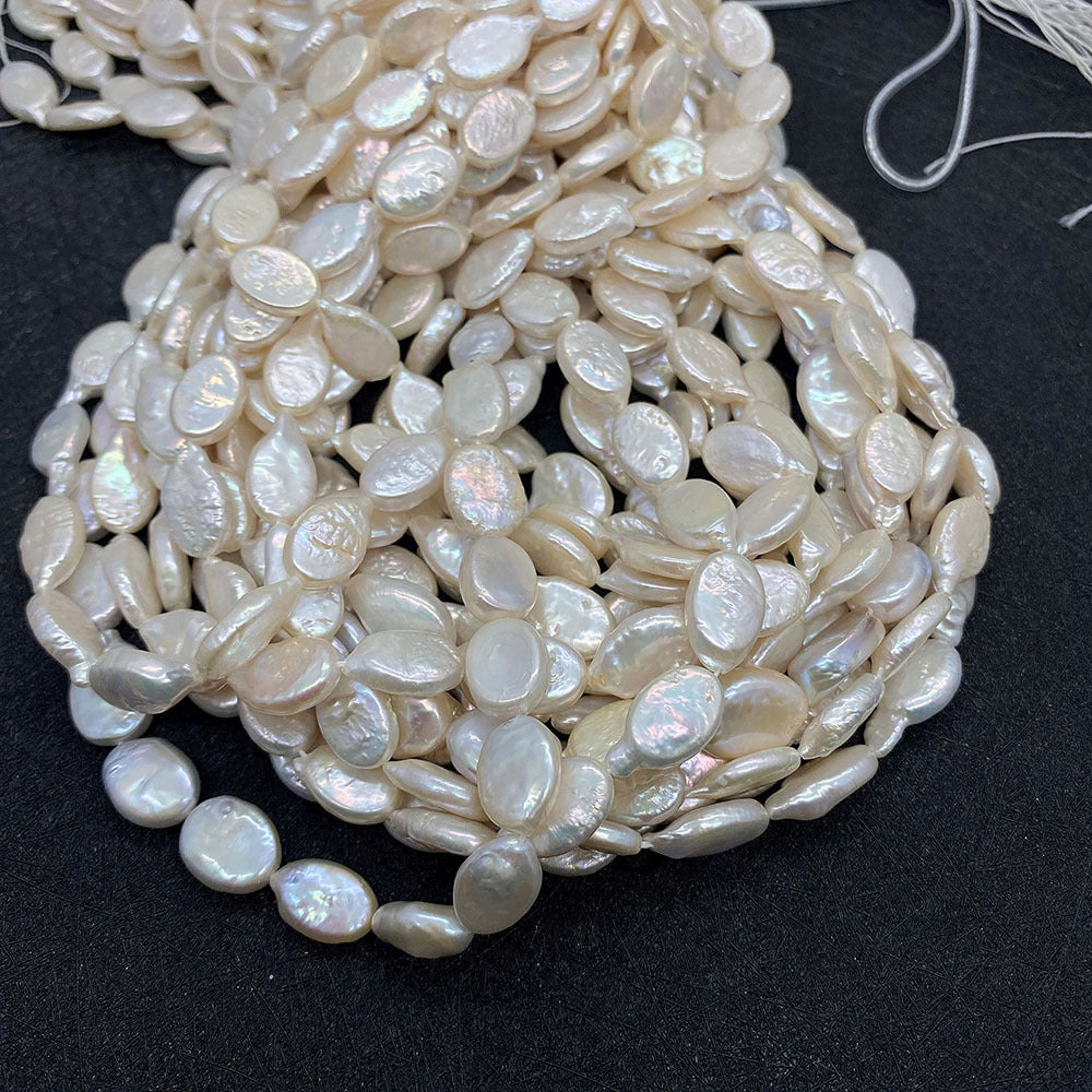Oval Freshwater Pearl Beads With Irregular Baroque Pearl Inlay, Natural Baroque Style Loose Beads For Jewelry Making