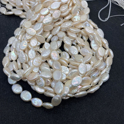 Oval Freshwater Pearl Beads With Irregular Baroque Pearl Inlay, Natural Baroque Style Loose Beads For Jewelry Making