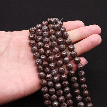 Handmade Round Natural Stone Beads With Stone Texture, Diameter 4mm, Baroque Style For Jewelry Making