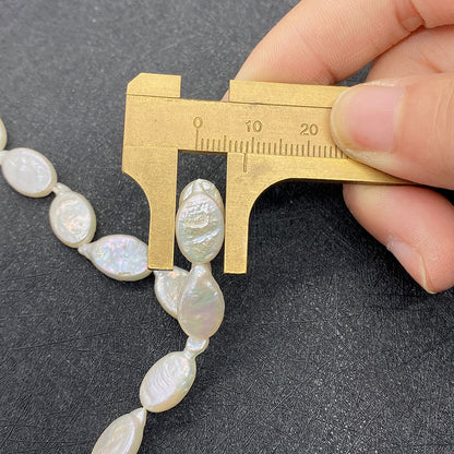Oval Freshwater Pearl Beads With Irregular Baroque Pearl Inlay, Natural Baroque Style Loose Beads For Jewelry Making
