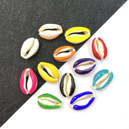 20 PCS Conch Shell Beads For Jewelry Making In Green Featuring Bleach Craftsmanship With Baroque Style