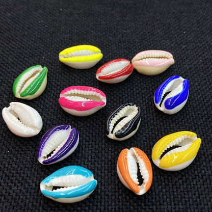 20 PCS Conch Shell Beads For Jewelry Making In Green Featuring Bleach Craftsmanship With Baroque Style
