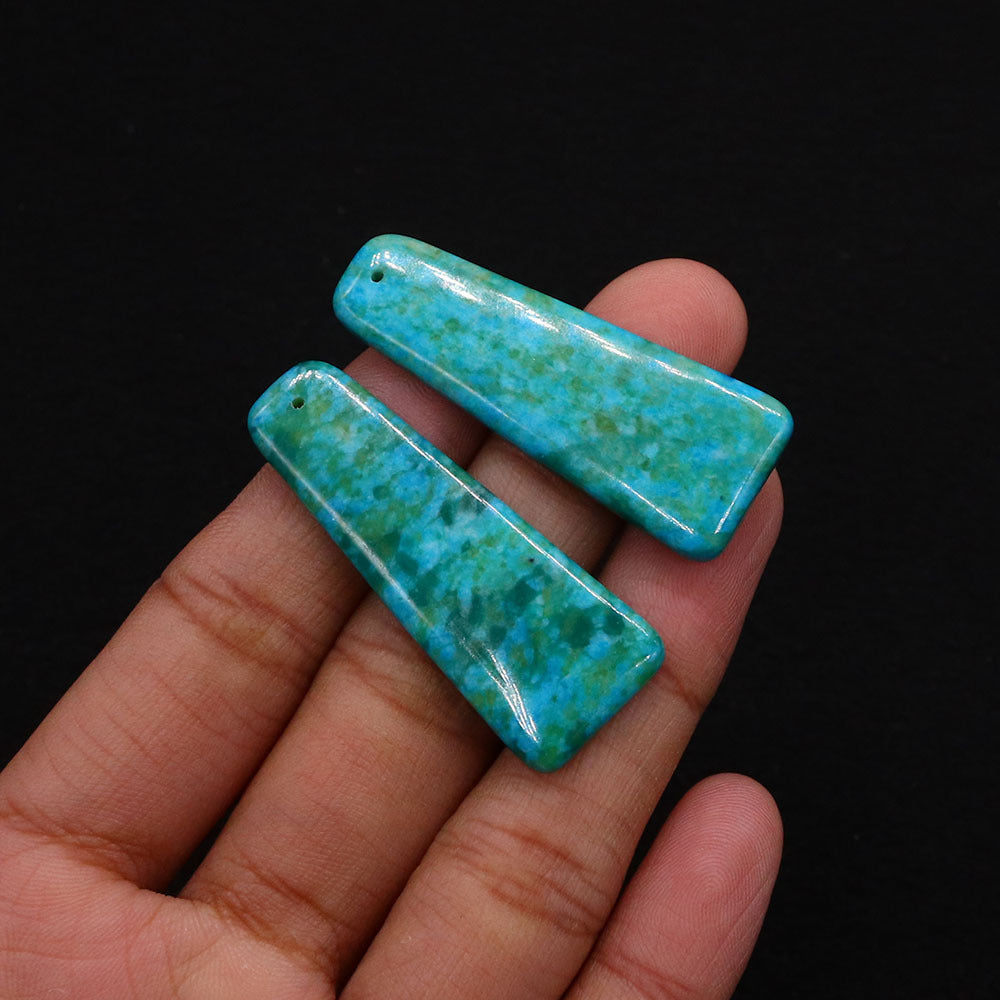Polished Turquoise Pendant With Turquoise Inlay Featuring Dyed Emperor Stone In Synthesis Material