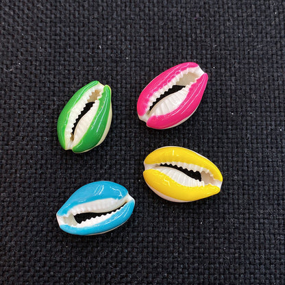 20 PCS Conch Shell Beads For Jewelry Making In Green Featuring Bleach Craftsmanship With Baroque Style