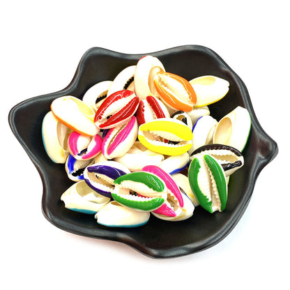 20 PCS Conch Shell Beads For Jewelry Making In Green Featuring Bleach Craftsmanship With Baroque Style