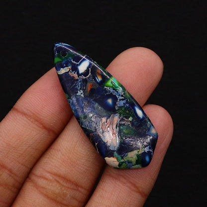 Water Droplets Turquoise Pendant With Polished Stone Texture Featuring Dyed Emperor Stone