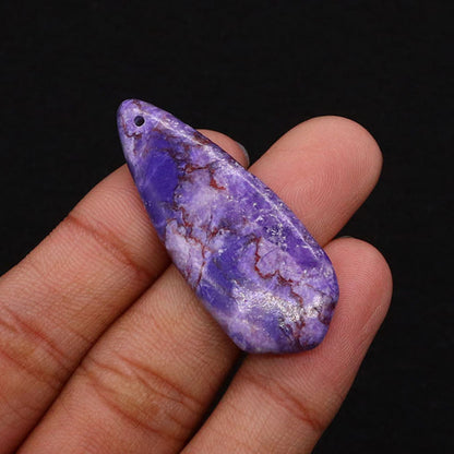 Water Droplets Turquoise Pendant With Polished Stone Texture Featuring Dyed Emperor Stone