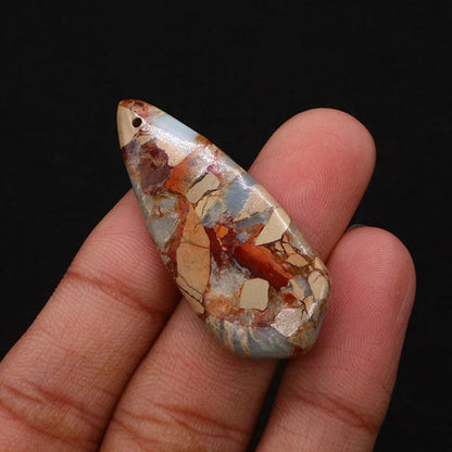 Water Droplets Turquoise Pendant With Polished Stone Texture Featuring Dyed Emperor Stone