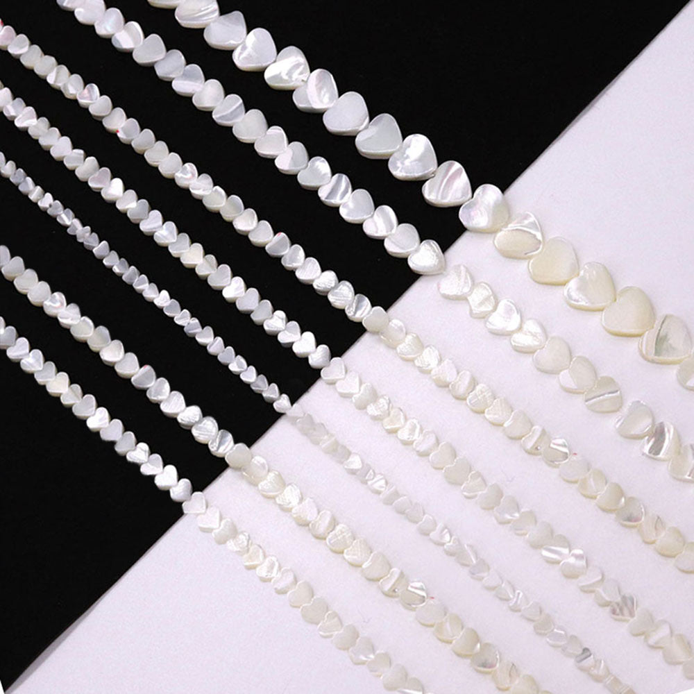 Heart Shape Shell Beads With 4mm Diameter Featuring Carving Craftsmanship And Center-Drilled Design In Marine Style