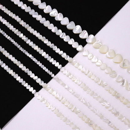 Heart Shape Shell Beads With 4mm Diameter Featuring Carving Craftsmanship And Center-Drilled Design In Marine Style