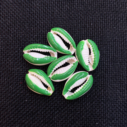 20 PCS Conch Shell Beads For Jewelry Making In Green Featuring Bleach Craftsmanship With Baroque Style