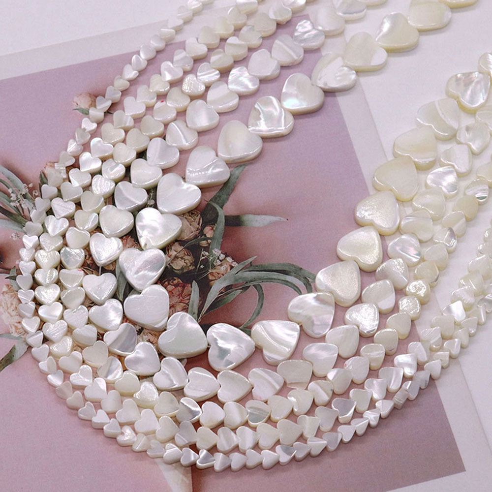 Heart Shape Shell Beads With 4mm Diameter Featuring Carving Craftsmanship And Center-Drilled Design In Marine Style