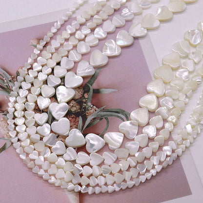 Heart Shape Shell Beads With 4mm Diameter Featuring Carving Craftsmanship And Center-Drilled Design In Marine Style