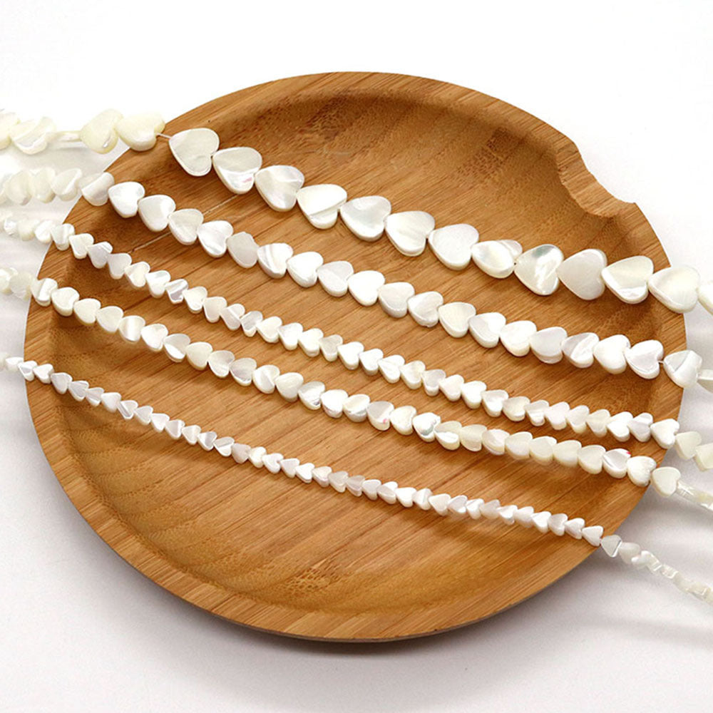 Heart Shape Shell Beads With 4mm Diameter Featuring Carving Craftsmanship And Center-Drilled Design In Marine Style