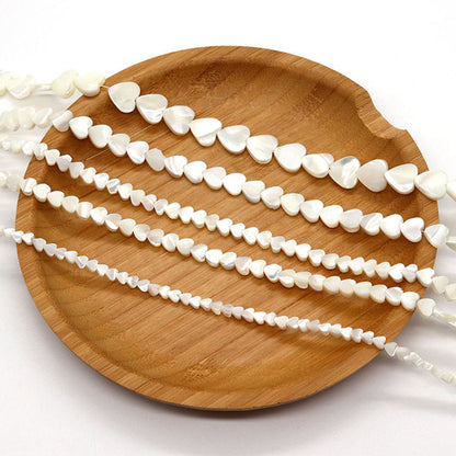 Heart Shape Shell Beads With 4mm Diameter Featuring Carving Craftsmanship And Center-Drilled Design In Marine Style
