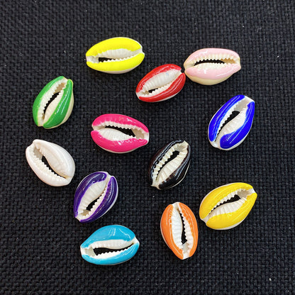 20 PCS Conch Shell Beads For Jewelry Making In Green Featuring Bleach Craftsmanship With Baroque Style