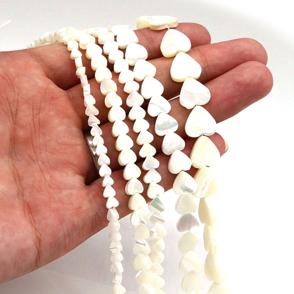 Heart Shape Shell Beads With 4mm Diameter Featuring Carving Craftsmanship And Center-Drilled Design In Marine Style