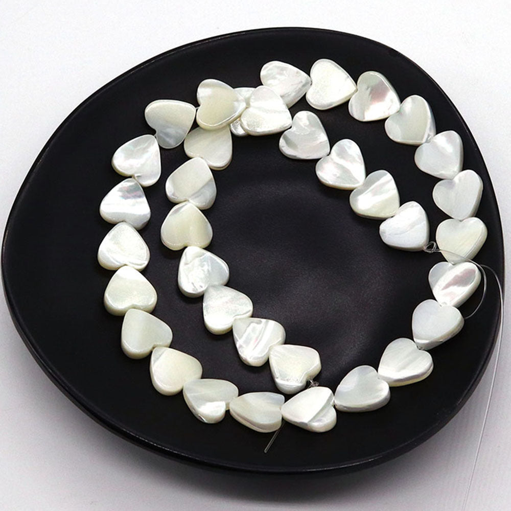 Heart Shape Shell Beads With 4mm Diameter Featuring Carving Craftsmanship And Center-Drilled Design In Marine Style