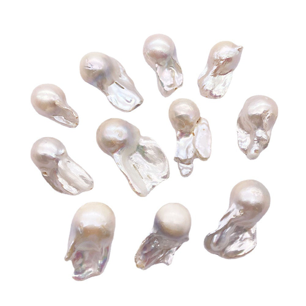 Natural Freshwater Pearl Beads In Irregular Baroque Style With Center-Drilled Design For Jewelry Making