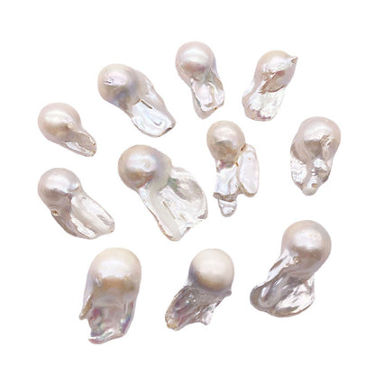 Natural Freshwater Pearl Beads In Irregular Baroque Style With Center-Drilled Design For Jewelry Making
