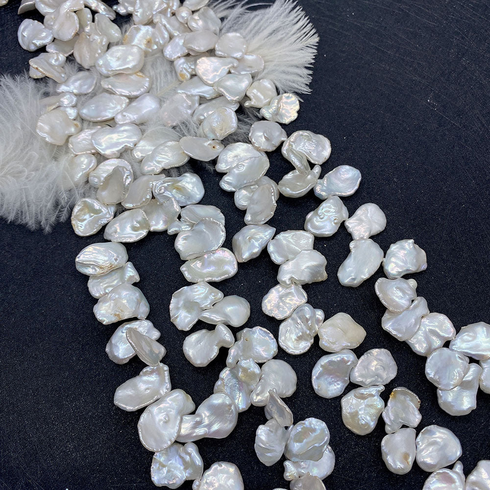 Freshwater Pearl Beads With Baroque Pearl Inlay Featuring Irregular Craftsmanship In White, Top Drilled For Jewelry Making