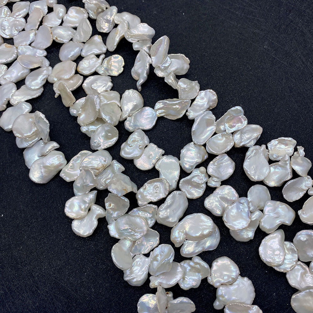 Freshwater Pearl Beads With Baroque Pearl Inlay Featuring Irregular Craftsmanship In White, Top Drilled For Jewelry Making