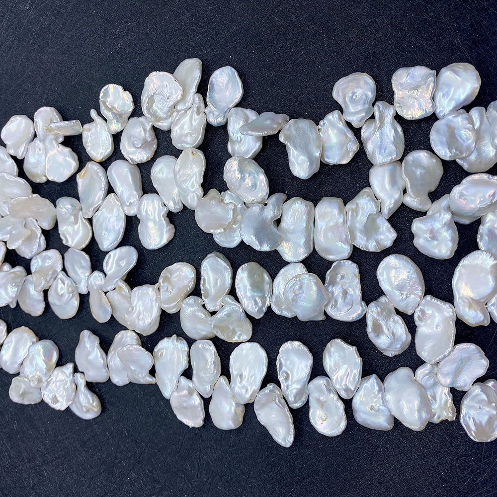 Freshwater Pearl Beads With Baroque Pearl Inlay Featuring Irregular Craftsmanship In White, Top Drilled For Jewelry Making