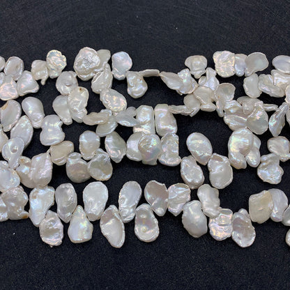 Freshwater Pearl Beads With Baroque Pearl Inlay Featuring Irregular Craftsmanship In White, Top Drilled For Jewelry Making