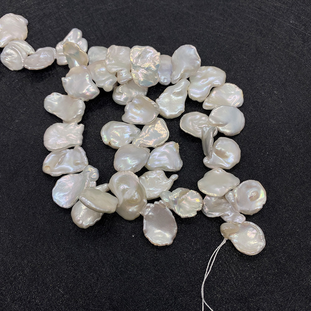 Freshwater Pearl Beads With Baroque Pearl Inlay Featuring Irregular Craftsmanship In White, Top Drilled For Jewelry Making
