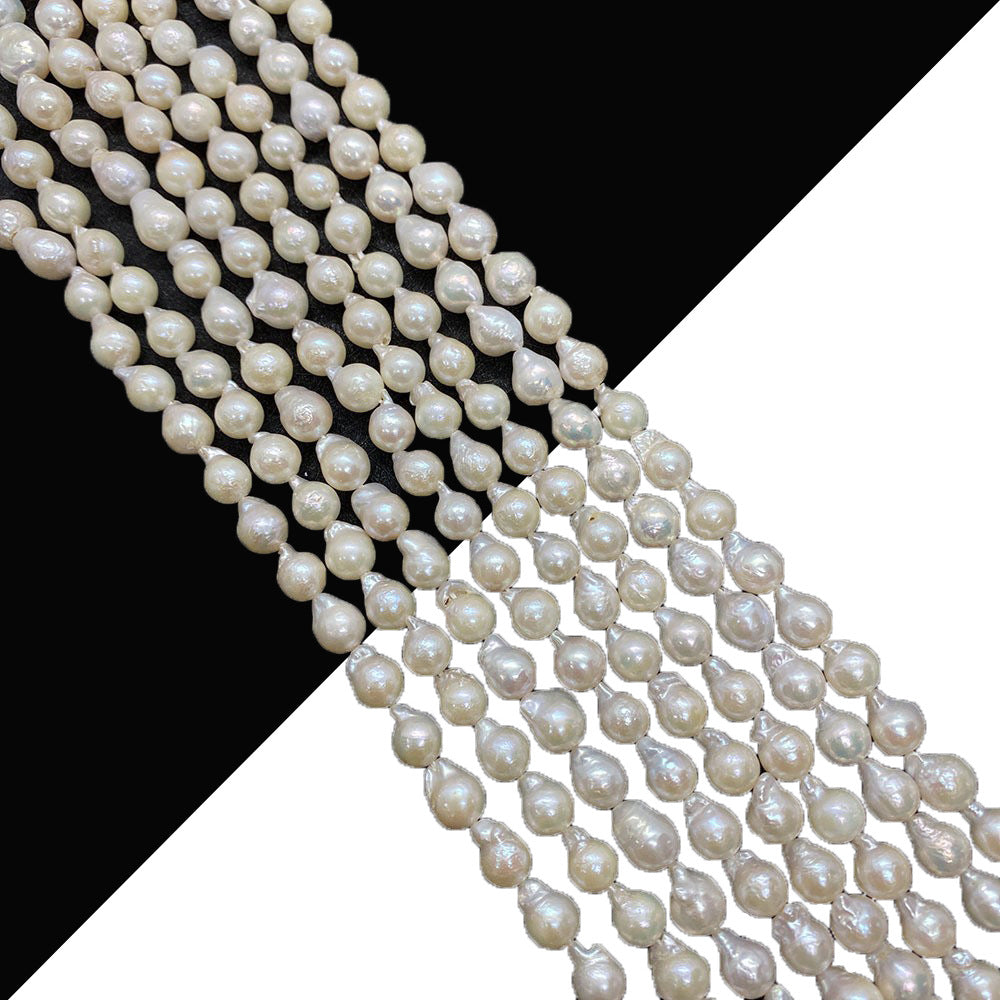 Polished Freshwater Pearl Beads With 8mm Diameter Featuring Baroque Pearl Inlay In White