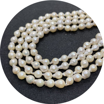 Polished Freshwater Pearl Beads With 8mm Diameter Featuring Baroque Pearl Inlay In White