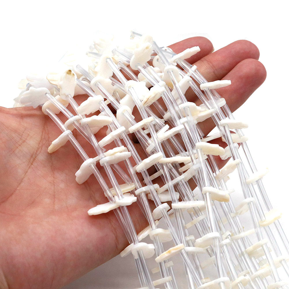 20 PCS Package Of Natural Shell Palm Beads Featuring Carving Craft For Jewelry Making