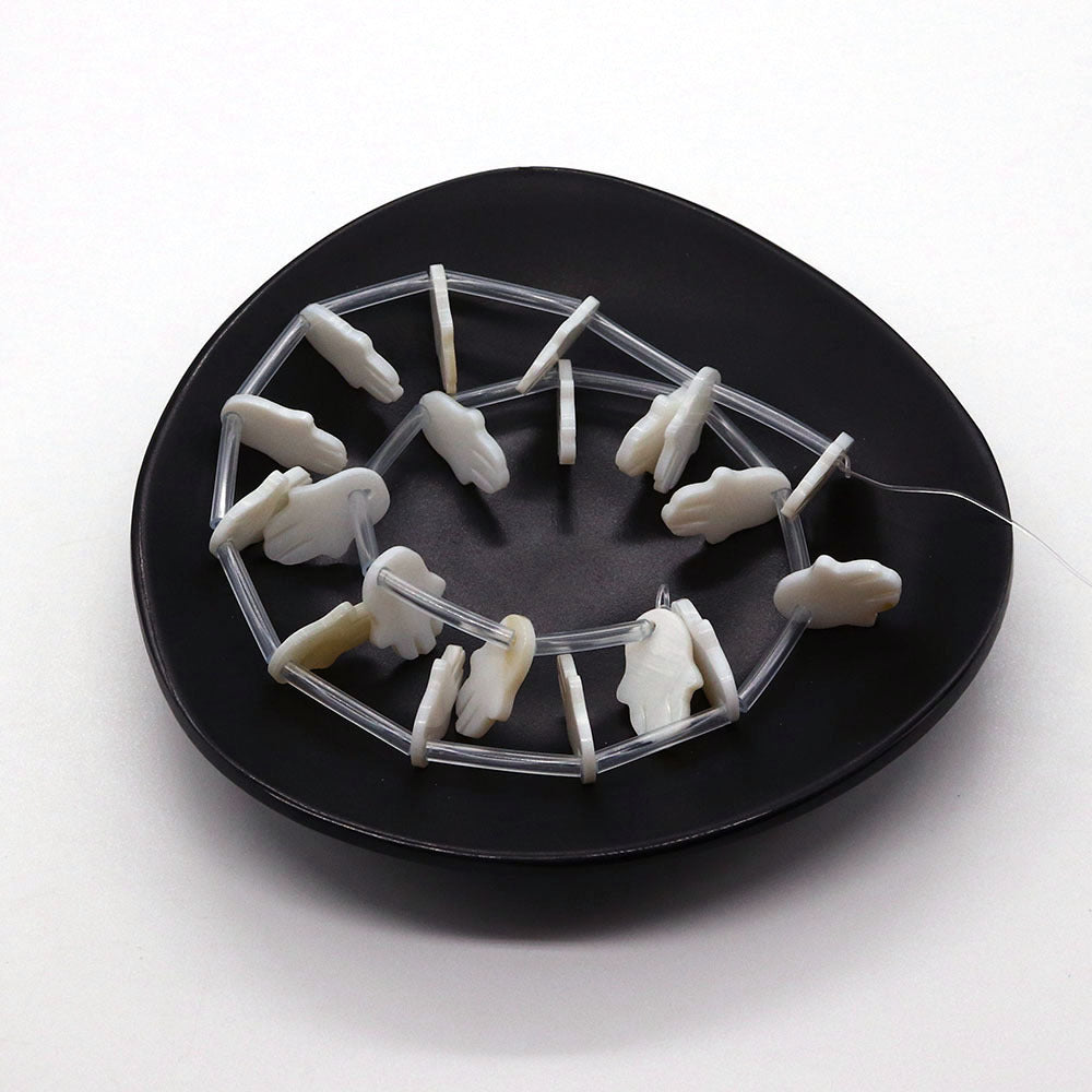20 PCS Package Of Natural Shell Palm Beads Featuring Carving Craft For Jewelry Making