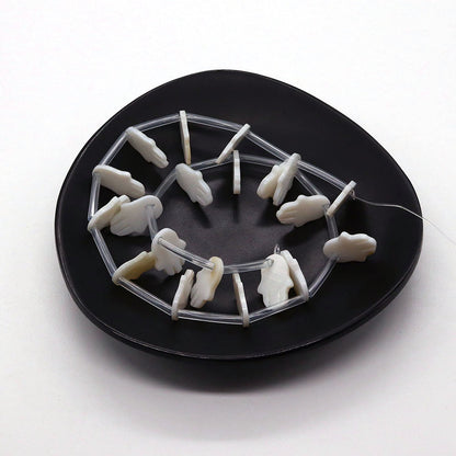 20 PCS Package Of Natural Shell Palm Beads Featuring Carving Craft For Jewelry Making