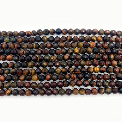 Polished Natural Stone Ball Beads With Tiger Eye Inlay, Diameter 6 Mm, Available In Colour