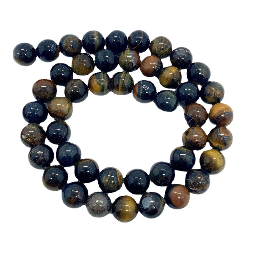 Polished Natural Stone Ball Beads With Tiger Eye Inlay, Diameter 6 Mm, Available In Colour
