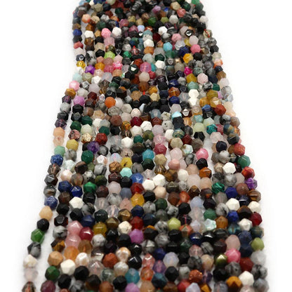 Round Natural Stone Beads With Crystal Inlay, Diameter 6 Mm, Featuring Cutting Craftsmanship For Jewelry Making