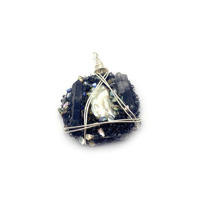 Bohemian Freshwater Pearl Pendant Featuring Irregular Craftsmanship In Dyed Black Natural Material
