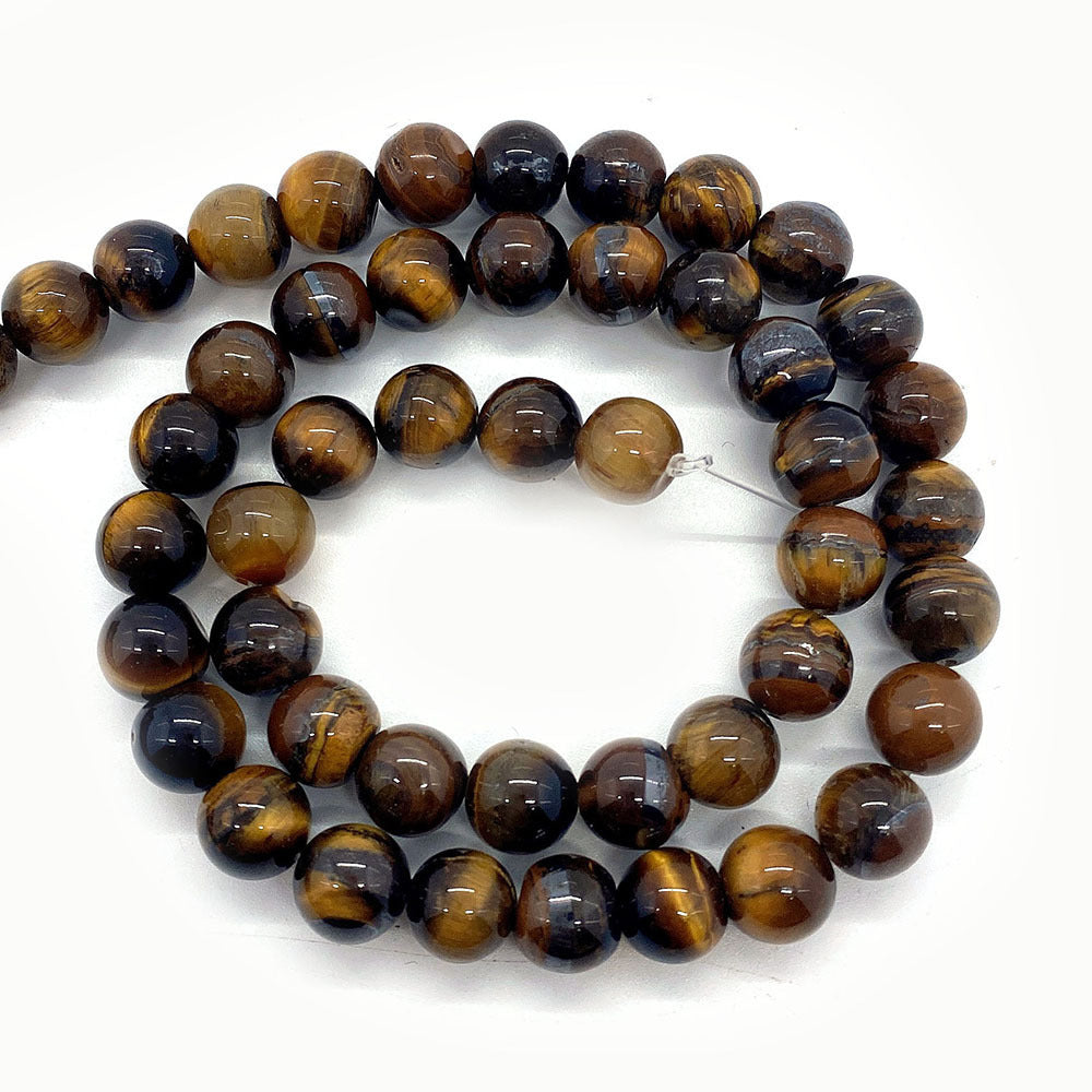 Polished Natural Stone Ball Beads With Tiger Eye Inlay, Diameter 6 Mm, Available In Colour