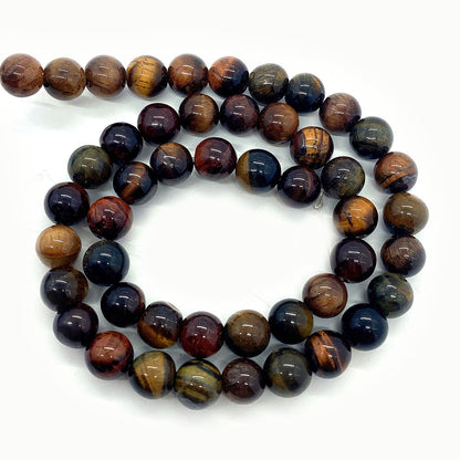 Polished Natural Stone Ball Beads With Tiger Eye Inlay, Diameter 6 Mm, Available In Colour