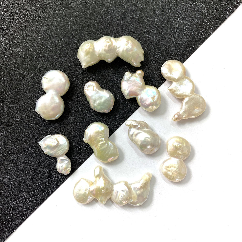 Polished Irregular Freshwater Pearl Beads In Natural Baroque Style, Undrilled For Jewelry Making