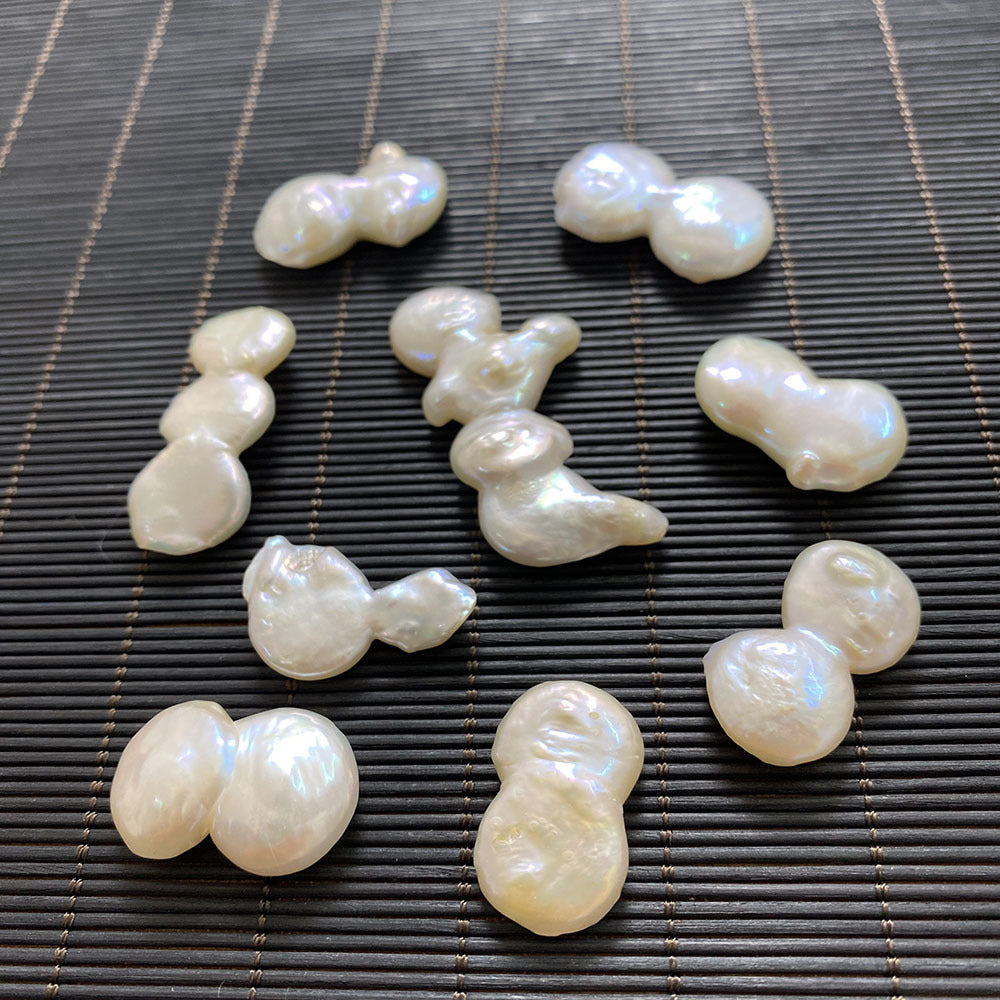 Polished Irregular Freshwater Pearl Beads In Natural Baroque Style, Undrilled For Jewelry Making